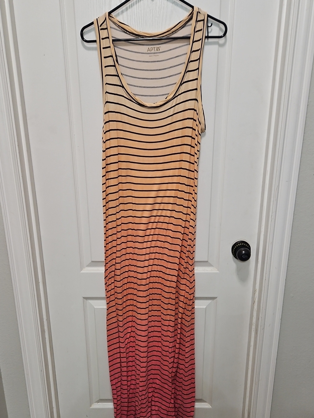 Apt. 9 Peach-to-Coral Ombre Striped Tank Maxi Dress